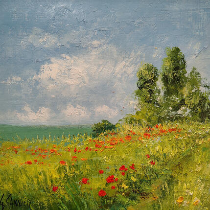 Painting Le printemps au Cap Hornu by Sannier Daniel | Painting Impressionism Oil Landscapes
