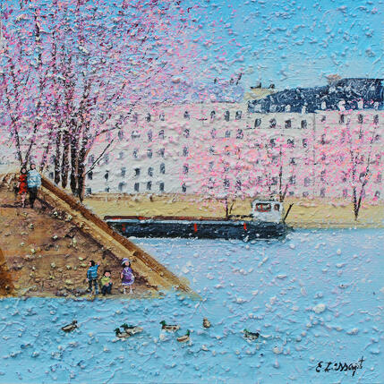 Pintura Les canards de Paris por Dessapt Elika | Pintura Impressionism Acrílico, Arena Iconos pop
