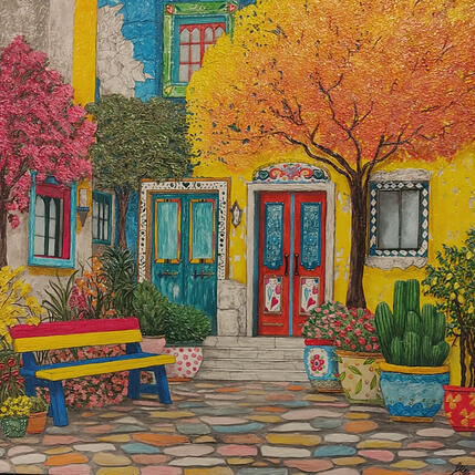 Painting Là où les couleurs chantent by Geiry | Painting Subject matter