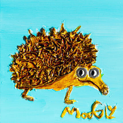 Painting Précautionnus by Moogly | Painting Raw art Acrylic, Pigments, Resin Animals