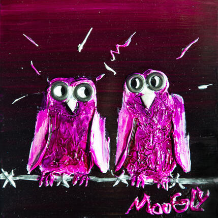 Peinture Complicius par Moogly | Tableau Art Singulier Acrylique, Pigments, Résine Animaux