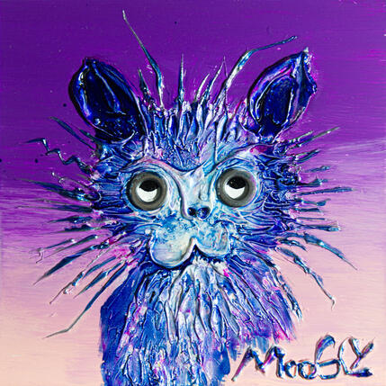 Gemälde Connectus von Moogly | Gemälde Art brut Acryl, Harz, Pigmente Pop-Ikonen, Tiere