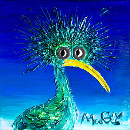 Painting Électrostaticus by Moogly | Painting Raw art Acrylic, Pigments, Resin Animals, Pop icons