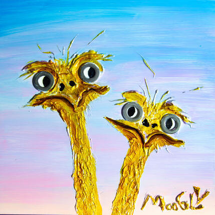 Painting Quiproqus by Moogly | Painting Raw art Acrylic, Pigments, Resin Animals