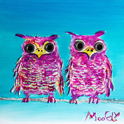 Painting Honolulus by Moogly | Painting Raw art Acrylic, Pigments, Resin Animals