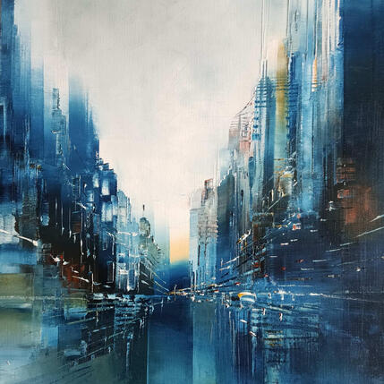 Peinture Bleu nuit par Levesque Emmanuelle | Tableau  Huile