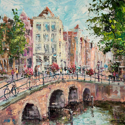 Painting Bloom over water by Rodrigues Bené | Painting Figurative Acrylic Urban