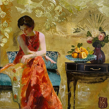 Painting Pensive  by Romanelli Karine | Painting