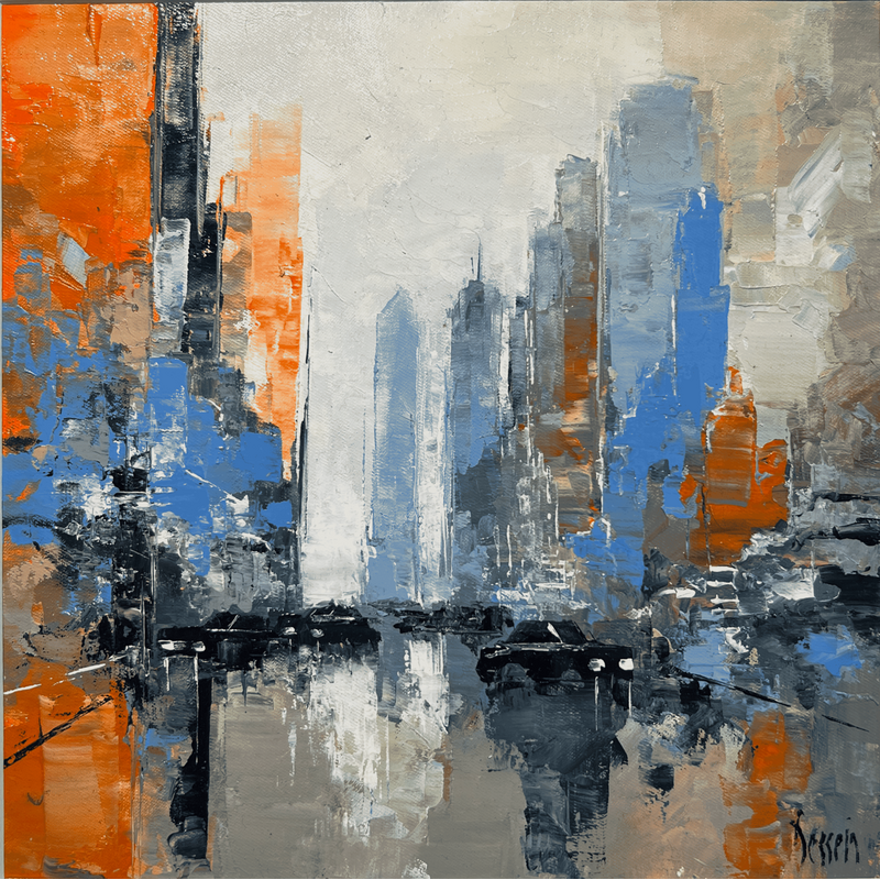 Pintura Orange Buildings por Dessein Pierre | Pintura