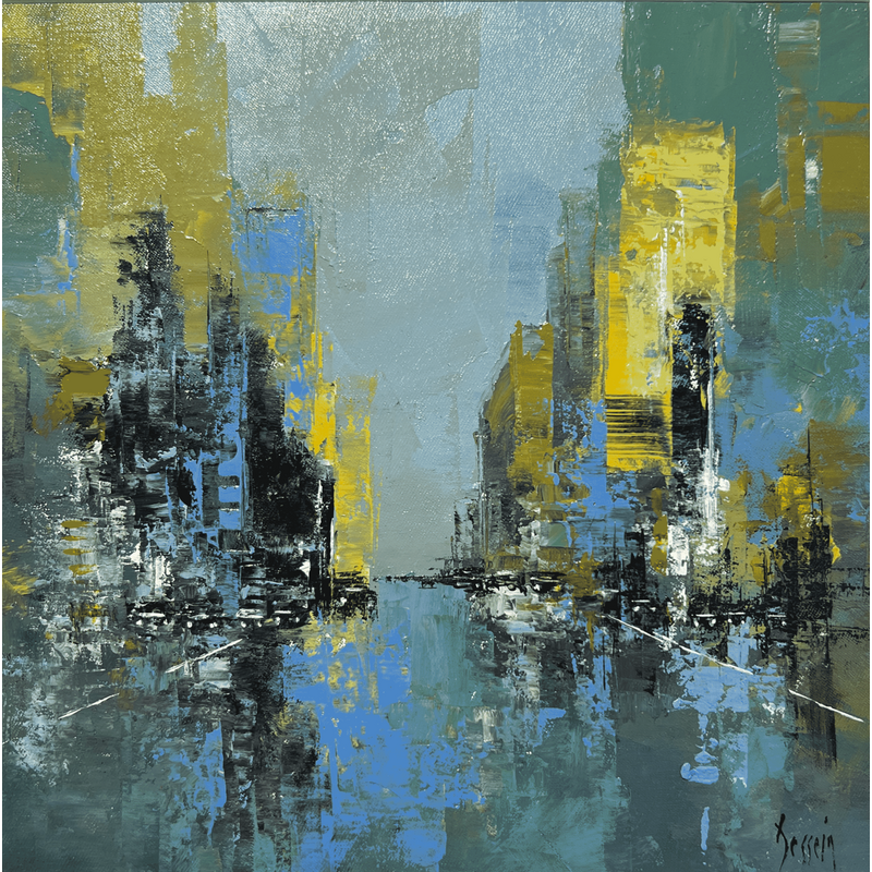 Painting Bleecker Street by Dessein Pierre | Painting Figurative Oil