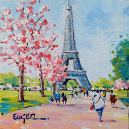 Pintura PRINTEMPS A LA TOUR EIFFEL por Euger | Pintura