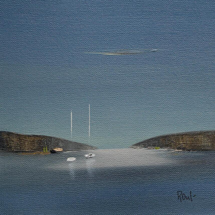 Peinture Douceur marine 87 par Roussel Marie-Ange et Fanny | Tableau Figuratif Huile Marine, Minimaliste