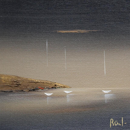 Peinture Horizon marin 87 par Roussel Marie-Ange et Fanny | Tableau Figuratif Huile Marine, Minimaliste