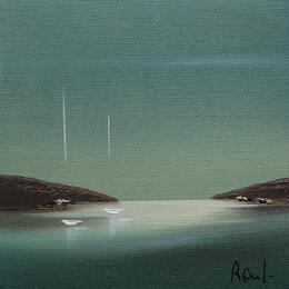 Painting Emotions marines 87 by Roussel Marie-Ange et Fanny | Painting Figurative Oil Marine, Minimalist