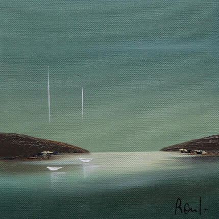 Peinture Emotions marines 87 par Roussel Marie-Ange et Fanny | Tableau Figuratif Huile Marine, Minimaliste