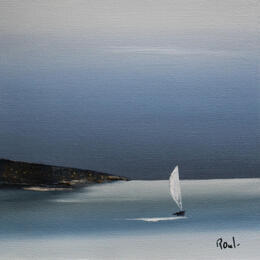 Painting Evasion marine 87 by Roussel Marie-Ange et Fanny | Painting Figurative Oil Marine, Minimalist