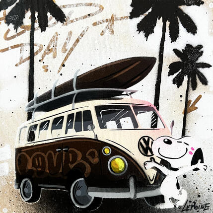 Painting Be happy by Lemoine Mael | Painting Pop-art Acrylic, Graffiti Pop icons