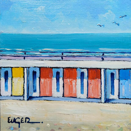 Painting LES CABINES FACE A LA MER by Euger | Painting