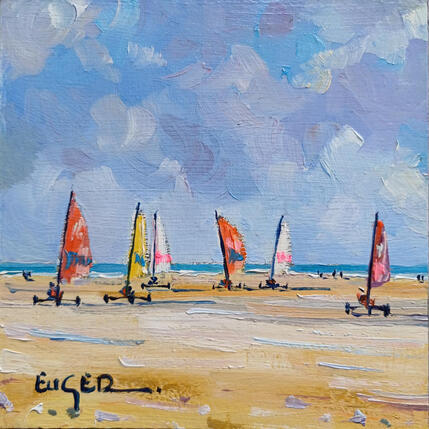 Pintura LES CHARS A VOILE AU TOUQUET por Euger | Pintura