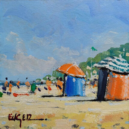 Pintura  LA PLAGE A TROUVILLE por Euger | Pintura