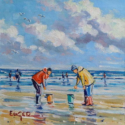 Pintura RAMASSEURS DE COQUILLAGES, LE TOUQUET por Euger | Pintura