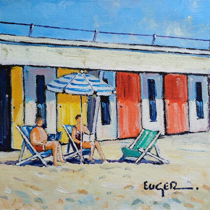Pintura CABINES DE PLAGE AU TOUQUET por Euger | Pintura