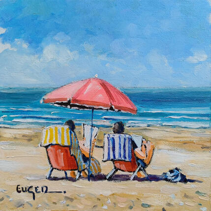 Pintura SCENE DE PLAGE AU TOUQUET por Euger | Pintura