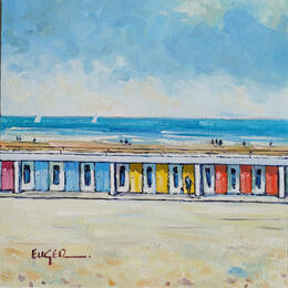 Painting  LES CABINES AU TOUQUET by Euger | Painting