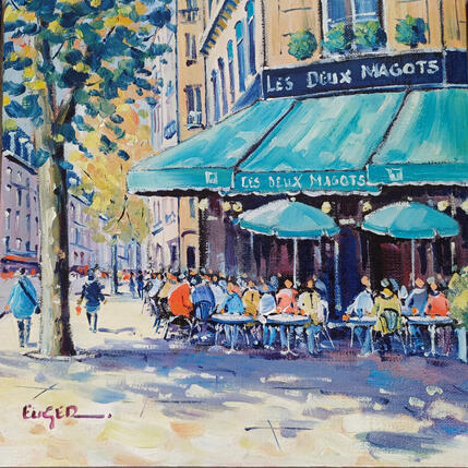 Pintura TERRASSE ANIMEE A SAINT GERMAIN DES PRES por Euger | Pintura