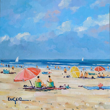 Pintura SCENE DE PLAGE AU TOUQUET por Euger | Pintura