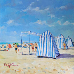 Painting TENTES DE PLAGE AU TOUQUET by Euger | Painting
