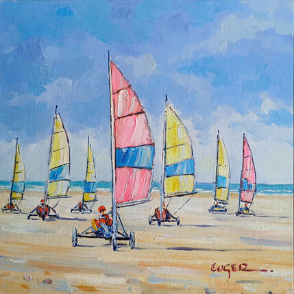 Gemälde COURSE DE CHARS A VOILE von Euger | Gemälde