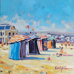 Painting LA PLAGE A TROUVILLE by Euger | Painting