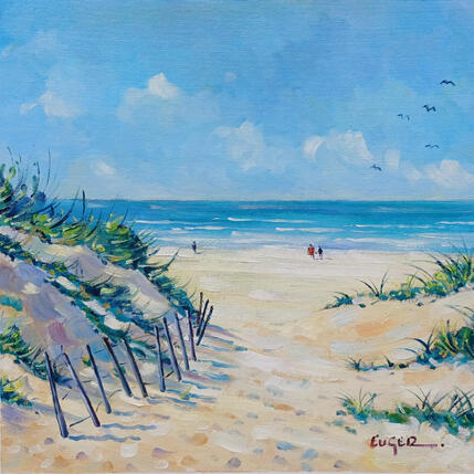 Pintura BORD DE MER ET DUNES AU TOUQUET por Euger | Pintura