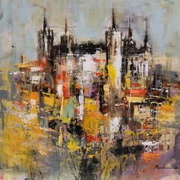 Painting Between shadows & gold by Mande | Painting