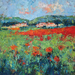Painting Devant Vaugines en Luberon by Vaudron | Painting Figurative