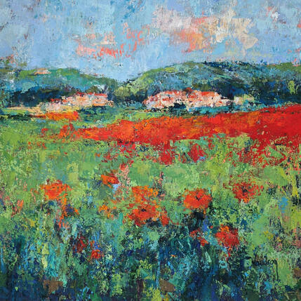 Painting Devant Vaugines en Luberon by Vaudron | Painting Figurative