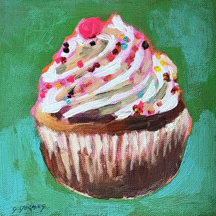 Painting cupcake by Morales Géraldine | Painting Figurative Acrylic Still-life