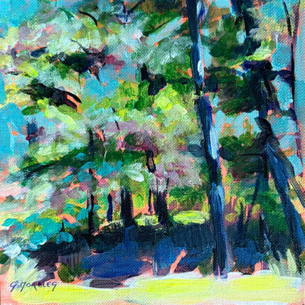 Painting forêt 2 by Morales Géraldine | Painting Figurative Acrylic Landscapes