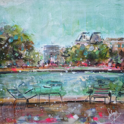 Pintura Le grand jardin des Tuileries por Solveiga | Pintura