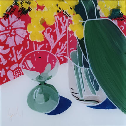 Painting Les tulipes prirent le temps de se cacher by Auriol Philippe | Painting Figurative Acrylic, Plexiglass, Posca Still-life