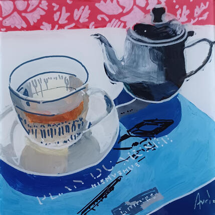 Peinture Au Louvre, Mona respirait par Auriol Philippe | Tableau Figuratif Acrylique, Plexiglas, Posca Natures mortes