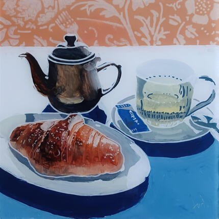 Painting Mona s'interrogeait sur son régime by Auriol Philippe | Painting Figurative Acrylic, Plexiglass, Posca Pop icons, Still-life