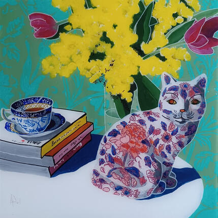 Painting Zao s'était mis au chaud by Auriol Philippe | Painting Figurative Acrylic, Plexiglass, Posca Still-life