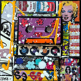 Peinture POP K7 (violet) par Costa Sophie | Tableau