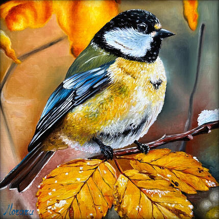 Painting Feuilles et. plumes by Moraru Vadim | Painting Realism Oil Landscapes, Life style, Pop icons