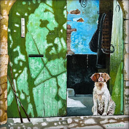 Gemälde Attente à l'ombre von Moraru Vadim  | Gemälde Realismus Öl Alltagsszenen, Landschaften