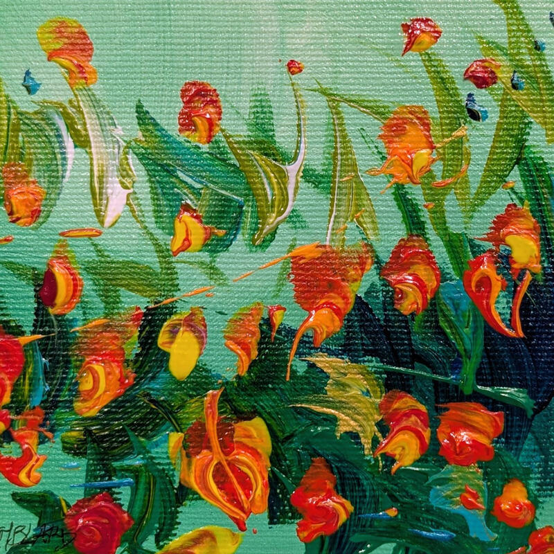 Painting Orange by Amblard Florence | Painting Landscapes Nature Acrylic