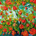 Painting Vent sur les fleurs oranges by Amblard Florence | Painting Landscapes Nature Acrylic