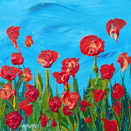 Peinture Coquelicots  par Amblard Florence | Tableau